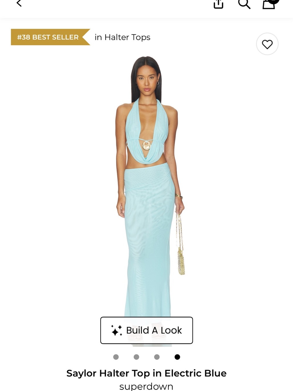 superdown Light Blue Halter Maxi Dress